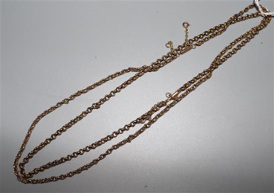 Two similar 9ct gold fancy link neck chains